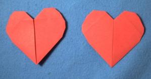 La face des cœurs en origami