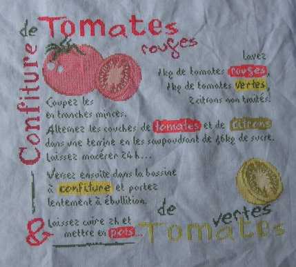 SAL confiture de tomates, les douze premières étapes