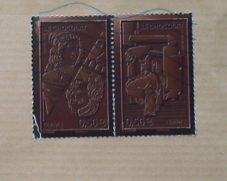 Timbres chocolat envoyés par Liliane