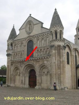 Poitiers, la façade de Notre-Dame-la-grande, position de David