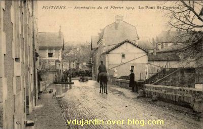 Poitiers, la crue de 1904, 2, pont Saint-Cyprien et maréchaussée
