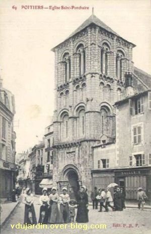 Poitiers, église Saint-Porchaire, carte postale ancienne, 3
