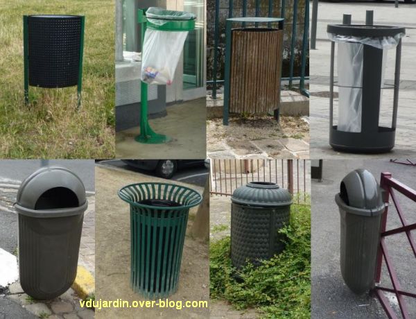 Poitiers, poubelles, juin 2011, 4, échantillon des poubelles publiques...