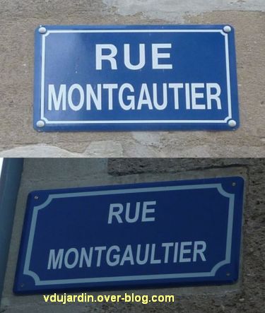 Les deux plaques de la rue Montgautier à Poitiers