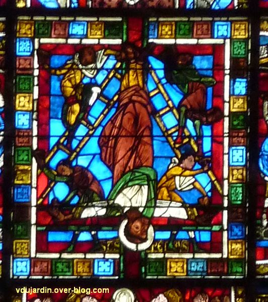 Défi photo, endroit/envers, Poitiers, 1, saint Pierre sur le grand vitrail de la cathédrale