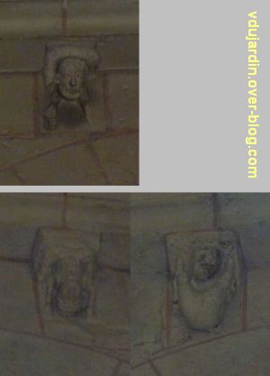 Défi photo, endroit/envers, Poitiers, 5, des modillons avec acrobates dans deux églises gothiques