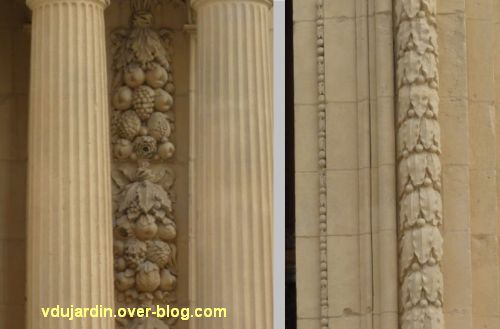Poitiers, portail des Augustins, 4 détails des guirlandes de fruits et de feuilles