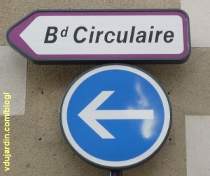 Panneau pour signaler le boulevard circulaire à Poitiers