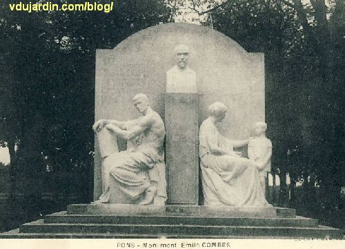Pons, monument à Emile Combe par Paul Landowski, carte postale ancienne