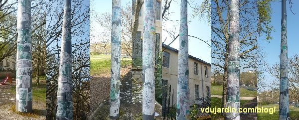 Poitiers, des pylônes couverts d'affichettes près de Saint-Jean-de-Montierneuf