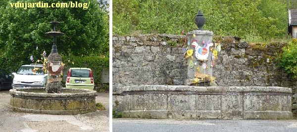 Nans-sous-Sainte-Anne 2014, deux fontaines décorées