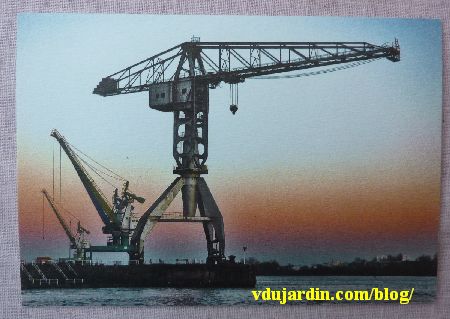 Mamazerty, cartes à publicité, mars 2014, grues du chantier naval de Nantes