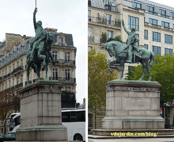 Paris, monument à George Washington, de face et de profil